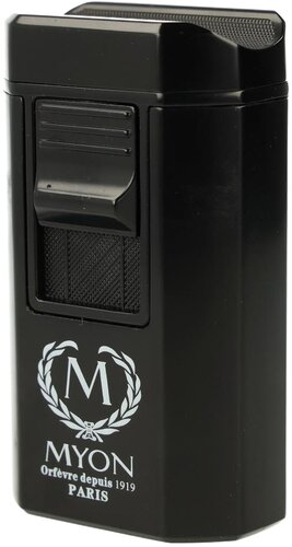 Myon 4er Jetflame Feuerzeug mit Zigarrenhalter und Cutter Schwarz