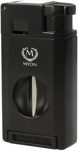 Myon Jetflame Feuerzeug mit Zigarrenschneider Schwarz