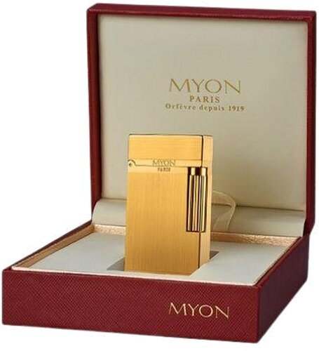 Myon Zigarrenfeuerzeug Gold Satin Softflame