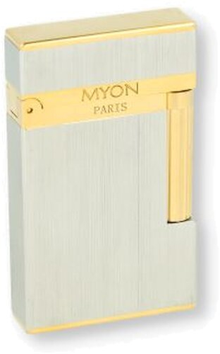 Myon Zigarrenfeuerzeug Satin Silber Gold Softflame