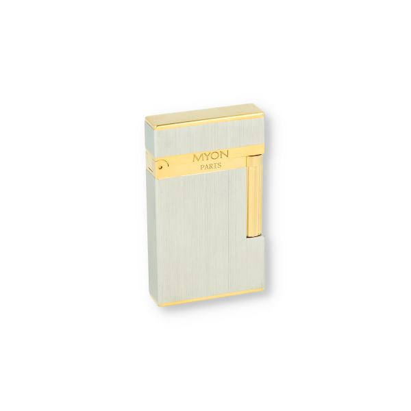 Myon Zigarrenfeuerzeug Satin Silber Gold Softflame