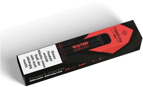 NameLess Einweg E-Zigarette Watermelon Aroma 600 Züge 20mg NameLess Einweg E-Zigarette Watermelon Aroma 600 Züge 20mg