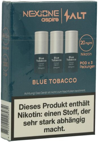Nexione Aspire/Salt Blue Tobacco Pods 20mg 3 x 1,2ml Nexione Aspire/Salt Blue Tobacco Pods 20mg 3 x 1,2ml