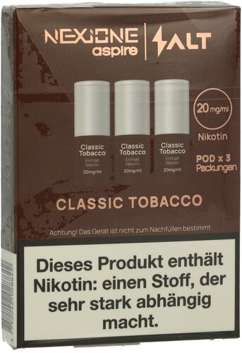 Nexione Aspire/Salt Classic Tobacco Pods 20mg 3 x 1,2ml Nexione Aspire/Salt Classic Tobacco Pods 20mg 3 x 1,2ml
