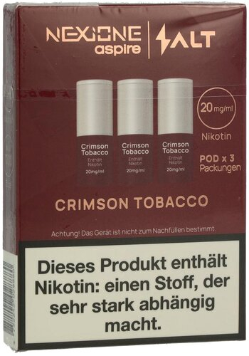 Nexione Aspire/Salt Crimson Tobacco Pods 20mg 3 x 1,2ml Nexione Aspire/Salt Crimson Tobacco Pods 20mg 3 x 1,2ml