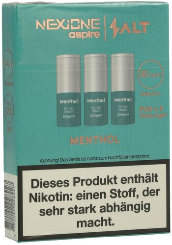 Nexione Aspire/Salt Menthol Pods 20mg 3 x 1,2ml Nexione Aspire/Salt Menthol Pods 20mg 3 x 1,2ml