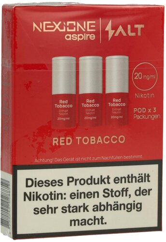 Nexione Aspire/Salt Red Tobacco Pods 20mg 3 x 1,2ml Nexione Aspire/Salt Red Tobacco Pods 20mg 3 x 1,2ml