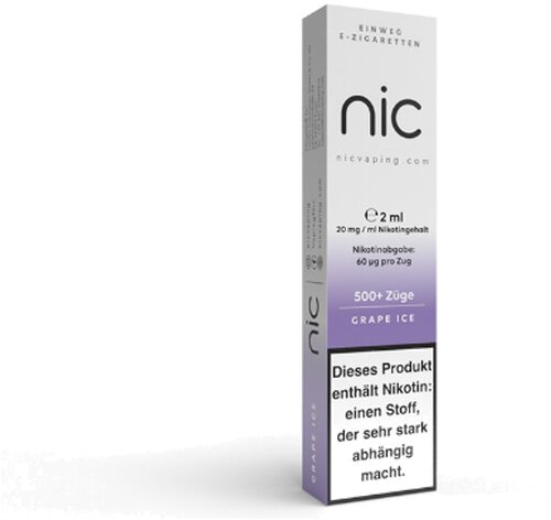 Nic Vape Einweg E-Shisha 500 Grape Ice 20 mg Nikotin Nic Vape Einweg E-Shisha 500 Grape Ice 20 mg Nikotin