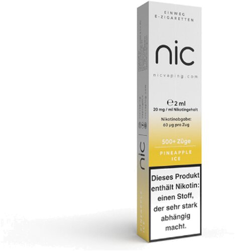 Nic Vape Einweg E-Shisha 500 Pineapple Ice 20 mg Nikotin Nic Vape Einweg E-Shisha 500 Pineapple Ice 20 mg Nikotin