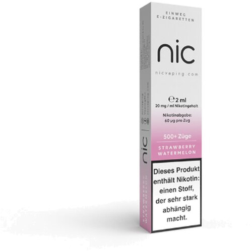 Nic Vape Einweg E-Shisha 500 Strawberry Watermelon 20 mg Nikotin Nic Vape Einweg E-Shisha 500 Strawberry Watermelon 20 mg Nikotin