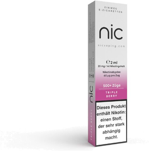 Nic Vape Einweg E-Shisha 500 Triple Berry 20 mg Nikotin Nic Vape Einweg E-Shisha 500 Triple Berry 20 mg Nikotin