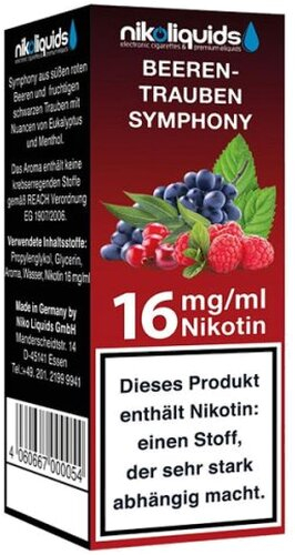 Nikoliquids Beeren Trauben Symphony 16 mg Nikotin Nikoliquids Beeren Trauben Symphony 16 mg Nikotin