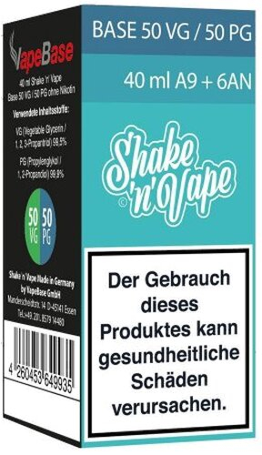 Nikoliquids Shake n Vape Grundbase 50/50 Türkis 40ml A9 + 6AN für 9mg