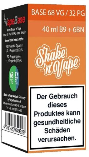 Nikoliquids Shake n Vape Grundbase 68/32 Orange 40ml B9 + 6BN für 9mg Nikoliquids Shake n Vape Grundbase 68/32 Orange 40ml B9 + 6BN für 9mg