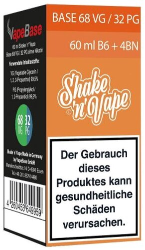 Nikoliquids Shake n Vape Grundbase 68/32 Orange 60ml B6 + 4BN für 6mg Nikoliquids Shake n Vape Grundbase 68/32 Orange 60ml B6 + 4BN für 6mg