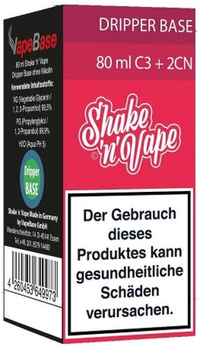 Nikoliquids Shake n Vape Grundbase Dripper Base Rot 80ml C3 + 2CN für 3mg Nikoliquids Shake n Vape Grundbase Dripper Base Rot 80ml C3 + 2CN für 3mg