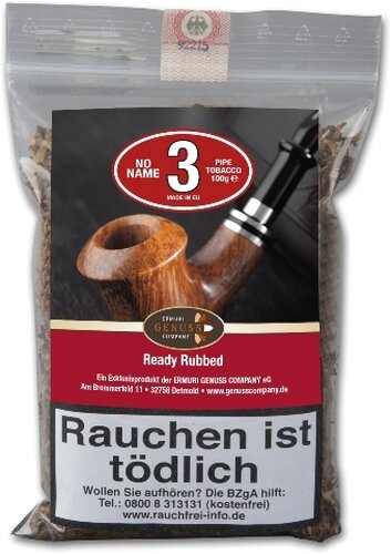 NO NAME No 3 Ready Rubbed 100g Pfeifentabak NO NAME No 3 Ready Rubbed 100g Pfeifentabak