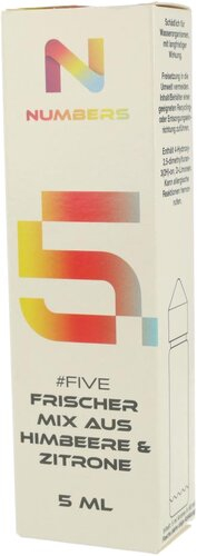 Numbers Five Aroma Frischer Mix aus Himbeere und Zitrone 5ml Numbers Five Aroma Frischer Mix aus Himbeere und Zitrone 5ml