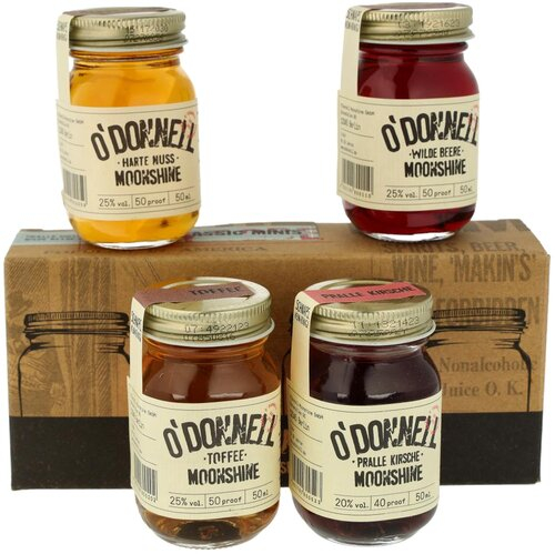 O`Donnell Moonshine Classic Minis 1x20% Vol 3x25% Vol 4x50ml Likör O`Donnell Moonshine Classic Minis 1x20% Vol 3x25% Vol 4x50ml Likör