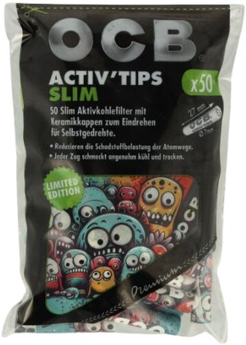 OCB Activ Tips Slim  Limited Edition 7mm Filter 50 Stk.