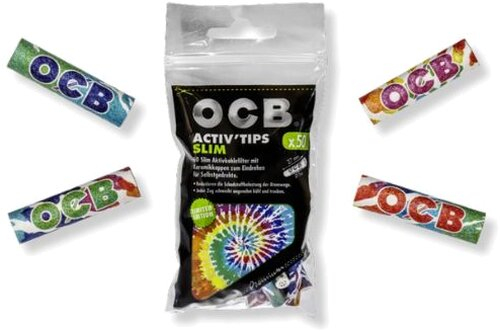 OCB Activ Tips Slim Limited Edition Rainbow 7mm Filter 50 Stk.