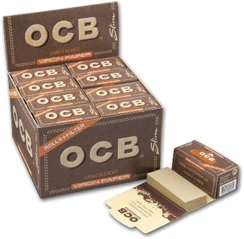 OCB Unbleached Rolls  + Tips Virgin Papers Endlospapier