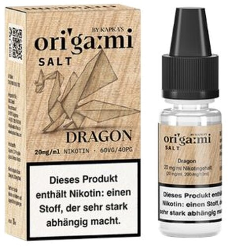 Origami by Kapkas Flava Salt Dragon Nikotinsalz Liquid 20 mg Origami by Kapkas Flava Salt Dragon Nikotinsalz Liquid 20 mg