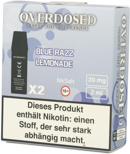 Overdosed Prefilled Pods Blue Razz Lemonade 2x2ml 20mg Overdosed Prefilled Pods Blue Razz Lemonade 2x2ml 20mg