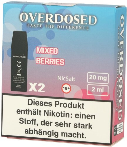 Overdosed Prefilled Pods Mixed Berries 2x2ml 20mg Overdosed Prefilled Pods Mixed Berries 2x2ml 20mg