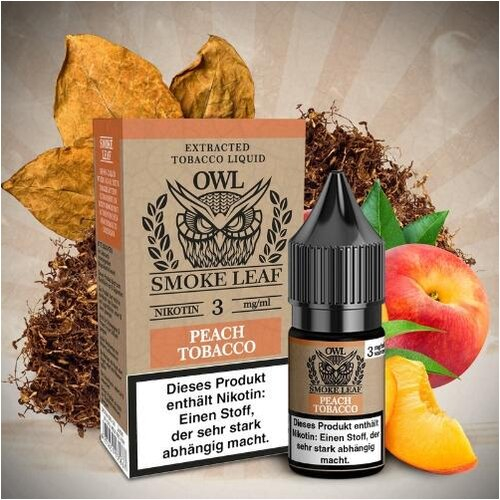 OWL Smoke Leaf Nikotinliquid Peach Tobacco 3mg OWL Smoke Leaf Nikotinliquid Peach Tobacco 3mg