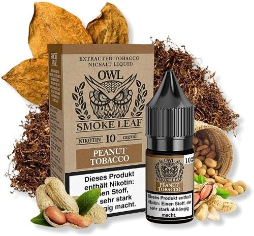 OWL Smoke Leaf Nikotinsalzliquid Peanut Tobacco 10mg OWL Smoke Leaf Nikotinsalzliquid Peanut Tobacco 10mg