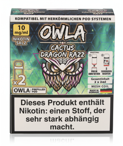 OWLA Cactus Dragon Razz Prefilled Pod 2x2ml 10mg