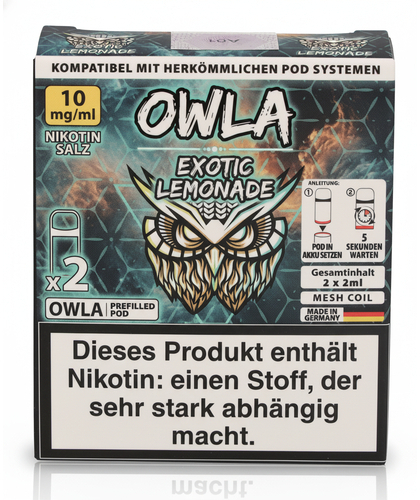 OWLA Exotic Lemonade Prefilled Pod 2x2ml 10mg