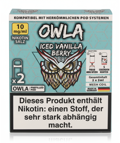 OWLA Iced Vanilla Berry Prefilled Pod 2x2ml 10mg