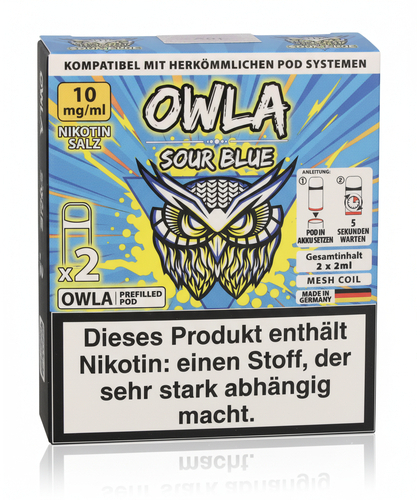 OWLA Sour Blue Prefilled Pod 2x2ml 10mg