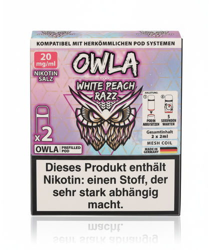 OWLA White Peach Razz Prefilled Pod 2x2ml 20mg