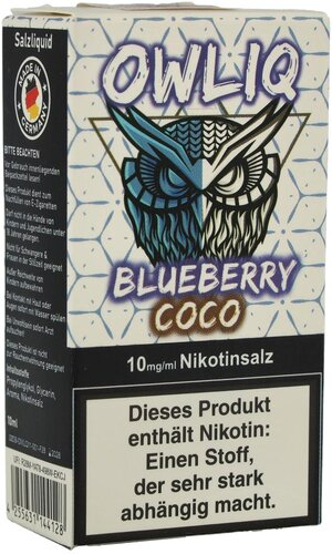 OWLIQ Nikotinsalzliquid Blueberry Coco 10mg/ml OWLIQ Nikotinsalzliquid Blueberry Coco 10mg/ml