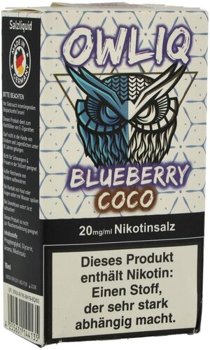 OWLIQ Nikotinsalzliquid Blueberry Coco 20mg/ml OWLIQ Nikotinsalzliquid Blueberry Coco 20mg/ml