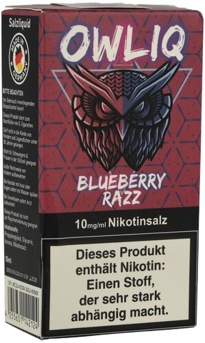 OWLIQ Nikotinsalzliquid Blueberry Razz 10mg/ml OWLIQ Nikotinsalzliquid Blueberry Razz 10mg/ml