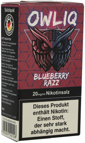 OWLIQ Nikotinsalzliquid Blueberry Razz 20mg/ml OWLIQ Nikotinsalzliquid Blueberry Razz 20mg/ml