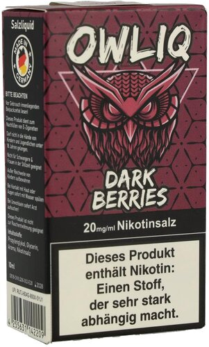 OWLIQ Nikotinsalzliquid Dark Berries 20mg/ml OWLIQ Nikotinsalzliquid Dark Berries 20mg/ml