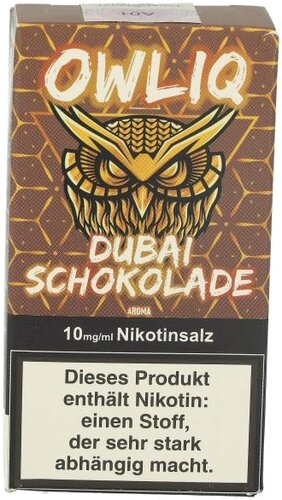OWLIQ Nikotinsalzliquid Dubai Schokolade 10mg/ml OWLIQ Nikotinsalzliquid Dubai Schokolade 10mg/ml