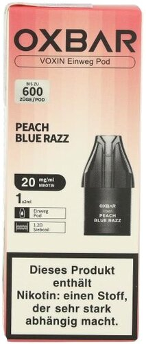 Oxbar Voxin Einweg Pod Peach Blue Razz 1x2ml 20mg Oxbar Voxin Einweg Pod Peach Blue Razz 1x2ml 20mg