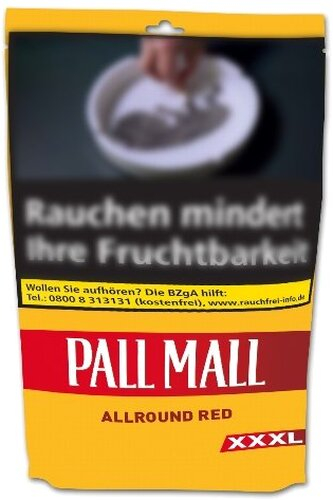 Pall Mall Volumen-Tabak Allround Rot-Gelb XXXL 120g Zip Beutel ( ARTIKEL WIRD NICHT MEHR HERGESTELLT)