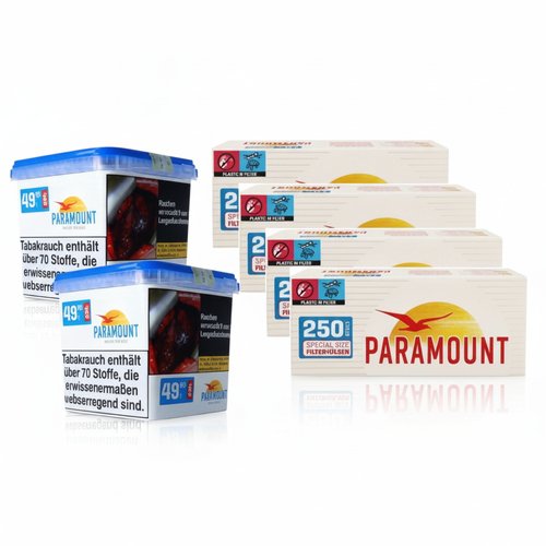 Paramount Blue Sparpaket ( 2 x Paramount Blue Giga Box 220g ) + ( 4 x Paramount Special Size Zigarettenhülsen 250 Stück )