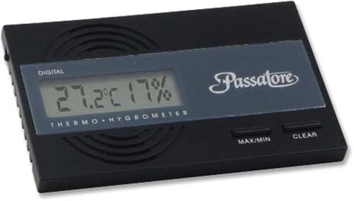 Passatore Digital Hygro/Thermometer schwarz mit Fuß Passatore Digital Hygro/Thermometer schwarz mit Fuß