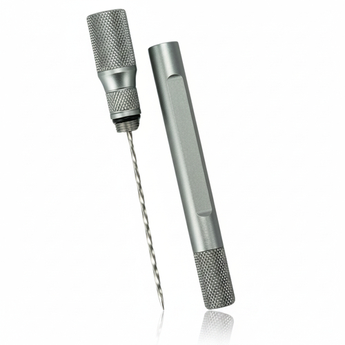 Passatore Drawpoker Alu eloxiert mit 2 integrierten Rundcuttern 8mm und 10mm Silber