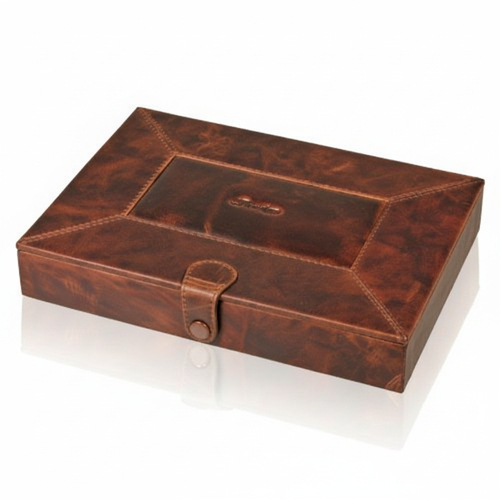 Passatore Humidor Leder Braun Antik