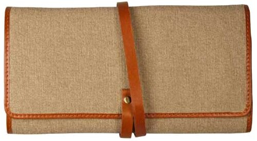 Passatore Pfeifen-Rollbeutel Canvas-Leder cognac 2er Passatore Pfeifen-Rollbeutel Canvas-Leder cognac 2er