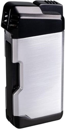 Passatore Pfeifenfeuerzeug Henry chrom satin/schwarz